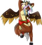  2015 anthro antlers aven-fawn ayavale bell cervine clothed clothing deer feathered_wings feathers girly green_eyes hair hi_res horn long_hair male mammal multicolored_hair peryton solo spots tail_bell underwear wings 