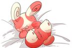  anus bed_sheet female legs_up lying m@rt nintendo on_back open_mouth pok&eacute;mon pussy pussy_juice solo spinda video_games 