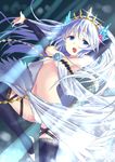  blue_eyes dancing granblue_fantasy highres lily_(granblue_fantasy) long_hair looking_at_viewer open_mouth silver_hair solo yu_tin 