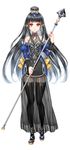 bad_id bad_twitter_id black_hair detached_sleeves long_hair polearm red_eyes see-through shainea simple_background solo spear thighhighs weapon 