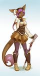  anthro clothed clothing female gun hair invalid_tag kangaroo kittydee looking_at_viewer mammal marsupial purple_hair ranged_weapon rifle simple_background smile solo standing weapon 