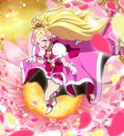  :d ankle_boots bare_legs blonde_hair blue_eyes blurry boots bow breasts buttons cure_flora depth_of_field earrings eyebrows floating_hair flower flower_earrings flower_necklace from_above from_side full_body gloves go!_princess_precure gradient_hair hair_bun half_updo happy haruno_haruka high_ponytail highres jewelry lifted_by_self long_hair long_ponytail looking_at_viewer looking_up magical_girl multicolored multicolored_eyes multicolored_hair necklace open_mouth perspective petals pink_bow pink_hair pink_skirt ponytail precure puffy_short_sleeves puffy_sleeves sash short_sleeves showgirl_skirt skirt skirt_lift small_breasts smile solo standing streaked_hair thick_eyebrows two-tone_hair uganda underwear very_long_hair white_footwear white_gloves 