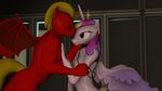  2015 bdsm bondage bound breasts cgi collar crown descension_(mlp) digital_media_(artwork) duo equine eyes_closed fan_character female friendship_is_magic generalthunderbat horn leash male male/female mammal mohawk my_little_pony nipples nude pegasus princess_cadance_(mlp) smile source_filmmaker unicorn winged_unicorn wings 