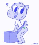  anthro blue_fur butt cat clothed clothing feline female fur mammal mature_female mother nicole_watterson panties parent skirt solo the_amazing_world_of_gumball underwear zoda-z 
