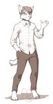  anthro clothed clothing eyewear feline glasses invalid_tag kittydee looking_at_viewer male mammal simple_background smile solo standing white_background 