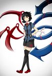  black_hair black_legwear braco highres houjuu_nue mask parody red_eyes red_footwear shoes short_hair skirt solo tokyo_ghoul touhou 