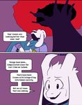  asriel_dreemurr cape clothing comic dialogue fatz_geronimo horn simple_background tree undertale video_games 