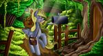  2015 bag blonde_hair cutie_mark derpy_hooves_(mlp) door english_text equine eyes_closed female fence feral forest friendship_is_magic fur grey_fur hair hi_res mailbox mammal my_little_pony outside pegasus saddnesspony solo text tree window wings 