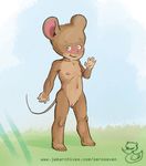  anthro barefoot blush c&eacute;lestine cub ernest_and_c&eacute;lestine female front_view looking_at_viewer mammal mouse navel nipples nude pussy rodent signature smile solo waving young zeroseven 