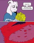  asriel_dreemurr chara_(undertale) clothing comic dialogue fatz_geronimo flower horn leaves locket plant undertale video_games 