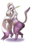  ambiguous_gender anthro claws digitigrade mienshao nintendo pok&eacute;mon red_eyes shiron_(artist) simple_background solo video_games white_background wide_hips 