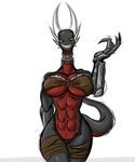  abs anthro armor breasts clothed clothing cynder dragon female horn muscular muscular_female scalie shinysteel skimpy smile solo spyro_the_dragon teeth unconvincing_armor video_games 