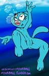  anthro blue_fur cat feline female fourball front_view full fur mammal mature_female mother nicole_watterson nude parent pussy solo the_amazing_world_of_gumball underwater water 