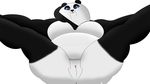  andromaxximus anus bear belly black_fur blue_eyes butt eyelashes female fur inviting kung_fu_panda looking_at_viewer mammal mei_mei nude obese overweight panda pussy spread_legs spreading white_fur 