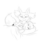  aipiepo band-aid bandage bed bed_sheet braixen canine clothing cute duo fox fur human invalid_tag mammal nap nintendo pok&eacute;mon sleeping video_games 