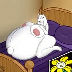  anthro belly big_belly big_breasts boss_monster breasts caprine clothing erect_nipples female fur goat hair horn long_ears mammal monster nipples putinforgod solo toriel undertale video_games 