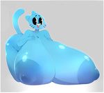  anthro big_breasts blue_fur breasts cat feline female fur huge_breasts mammal mature_female mother nicole_watterson nude parent solo the_amazing_world_of_gumball 