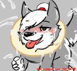  canine canisfidelis cum cumshot dialogue excessive_cum male mammal okami_wolf orgasm smile tongue tongue_out wolf 