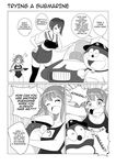  2girls admiral_(kantai_collection) admiral_(kantai_collection)_(cosplay) between_breasts breasts comic cosplay crossover crying doraemon doraemon_(character) english greyscale hair_ornament hair_ribbon hat head_between_breasts i-19_(kantai_collection) kaga_(kantai_collection) kantai_collection large_breasts long_hair military military_uniform monochrome multiple_girls muneate one-piece_swimsuit open_mouth peaked_cap ribbon school_swimsuit short_hair side_ponytail speech_bubble swimsuit thighhighs torpedo twintails uniform wangphing 