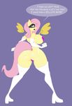  &lt;3 2016 anthro anthrofied areola breasts butt clothed clothing cum cum_on_butt elbow_gloves english_text equine female fluttershy_(mlp) friendship_is_magic gloves half-dressed hi_res jrvanesbroek legwear mammal mask my_little_pony nipple_bulge pasties pegasus sketch solo stockings superhero text wings 