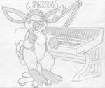  buckteeth desk_chair dialogue eyes_closed featureless_crotch greyscale lagomorph male mammal microphone mixing_console mizzyam monochrome open_mouth pencil_(artwork) rabbit semi-anthro solo speech_bubble spotted_bunny teeth traditional_media_(artwork) 