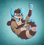  2016 4_toes adam_wan anthro big_eyes breasts brown_fur brown_hair cute cyan_pawpads cyan_tongue digital_media_(artwork) digitigrade eyebrows featureless_breasts female fur gezak hair happy hindpaw markings multicolored_fur open_mouth pawpads paws pussy serva_(krokpot) simple_background solo spines tan_fur textured_background toes tongue wide_hips 