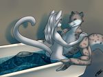  anthro bath black_penis coszcatl cowgirl_position duo erection feline female half-closed_eyes hot_dogging inside invalid_tag leopard male male/female mammal nude on_top penis sex simple_background tapering_penis 