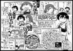  akagi_(kantai_collection) bangs bespectacled chopsticks closed_eyes comic commentary_request eating food glasses greyscale hair_between_eyes head_on_table japanese_clothes kaga_(kantai_collection) kantai_collection long_hair map monochrome muneate nagumo_(nagumon) noodles open_mouth ramen side_ponytail sidelocks smile sparkle translated udon v 