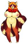  2016 alpha_channel anthro big_breasts bow breasts ear_piercing facial_piercing female furry-specific_piercing hair harley_(theharmalarm) holding_breast huge_breasts looking_at_viewer mammal muzzle_piercing navel nipples nose_piercing nude orange_hair piercing porin purple_eyes pussy raccoon simple_background solo standing thick_thighs transparent_background voluptuous wide_hips 