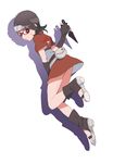  aneueo black_hair fingerless_gloves forehead_protector glasses gloves kunai naruto naruto_(series) red-framed_eyewear short_hair solo uchiha_sarada weapon 