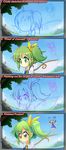  :d artist_name barefoot blue_eyes blue_hair blush blush_stickers bow chibi cirno cloud cloudy_sky commentary daiyousei daniel_renard day dress english english_commentary eyelashes fairy_wings flying green_eyes green_hair hair_bow hair_ribbon heart heart_in_mouth highres ice ice_wings knees_together_feet_apart lake long_hair misty_lake mountain multiple_girls necktie open_mouth outdoors ribbon scarlet_devil_mansion short_hair side_ponytail sketch sky smile touhou water wings work_in_progress 