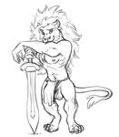  anthro balls chris_mckinley feline lion male mammal sketch solo 