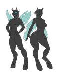  2016 alpha_channel anthro anthrofied breasts changeling clock-face duo fangs featureless_breasts featureless_crotch female friendship_is_magic half-closed_eyes hand_on_hip hi_res horn male my_little_pony simple_background transparent_background wings 