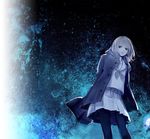  coat moonlight night original pantyhose school_uniform serafuku skirt solo tsug 