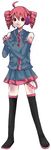  ahoge artist_request drill_hair kasane_teto red_eyes red_hair skirt smile solo standing thighhighs twin_drills twintails utau 