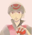  absurdres bad_id bad_pixiv_id black_hair hat highres male_focus poke_ball pokemon popped_collar red_eyes ruby_(pokemon) solo 