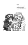  back_cover blush cover doujinshi greyscale hair_ornament hair_ribbon happy hard_translated highres kochiya_sanae monochrome moriya_suwako multiple_girls open_mouth ribbon takana_shinno touhou translated yasaka_kanako 