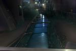  bad_pixiv_id canal chain-link_fence copyright_request fence grass living night no_humans scenery water window 