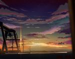  bad_pixiv_id cloud copyright_request living no_humans power_lines scenery sky sunset 