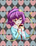  eyes hairband heart heart_background highres komeiji_satori mepikari purple_hair red_eyes short_hair solo touhou 
