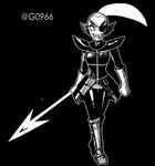  2016 animated anthro female fish g0966 marine melee_weapon polearm solo spear undertale undyne video_games weapon 