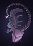  &lt;3 1girl alien alien_(franchise) alien_(movie) anthro ass big_breasts breasts butt chitin eyeless female lips monster_girl no_eyes not_furry nude pose saliva solo tail xenomorph zepht7 