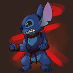  akuma alien belt black_eyes blue_fur chest_tuft claws clothed clothing cosplay disney experiment experiment_(species) fur head_tuft hi_res jacket jewelry lilo_and_stitch male mammal muscular necklace posexe shirt simple_background solo standing stitch street_fighter teeth tuft video_games 