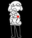  2015 black_background boots clothing crying duo flowey_the_flower footwear love protagonist_(undertale) sad shinicar simple_background tagme tears undertale video_games 