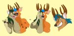  anthro antlers breasts canine cervine conjoined facial_piercing female fusion horn hybrid kobi_lacroix male male/female mammal merging nose_piercing nose_ring piercing transformation wolf 