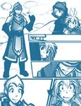  2015 anthro armor cloak clothing comic feline female flora_(twokinds) fur hair human keidran keiren_(twokinds) male mammal outside ponytail simple_background sketch tiger tom_fischbach trace_legacy twokinds white_background 