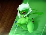  anthro areola big_breasts blush breasts clothed clothing digital_media_(artwork) erect_nipples female flora_fauna flower humanoid looking_at_viewer nintendo nipples open_mouth plant plantpenetrator pok&eacute;mon red_eyes roserade solo video_games 