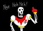  bone cape clothing dialogue gloves papyrus_(undertale) simple_background skeleton tagme trexaus30_(artist) 