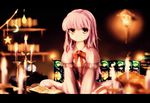  bad_id bad_pixiv_id blurry blurry_background book bow candle candlelight candlestand capelet crescent crystal_ball depth_of_field dress expressionless fire flame highres letterboxed light long_hair long_sleeves no_hat no_headwear no_ribbon open_book pajamas patchouli_knowledge pillow purple_coat purple_dress purple_eyes purple_hair sitting solo sora_(cmamlr) star striped_clothes touhou 