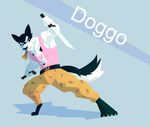  anthro canine clothing dark_tatsuka dog doggo male mammal melee_weapon shirt sword tank_top undertale video_games weapon 
